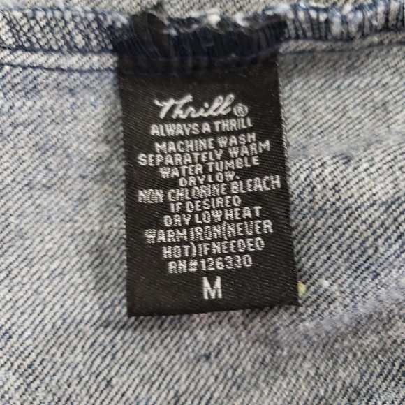 Thrill Destroyed Denim Jacket Size M - Picture 4 of 6